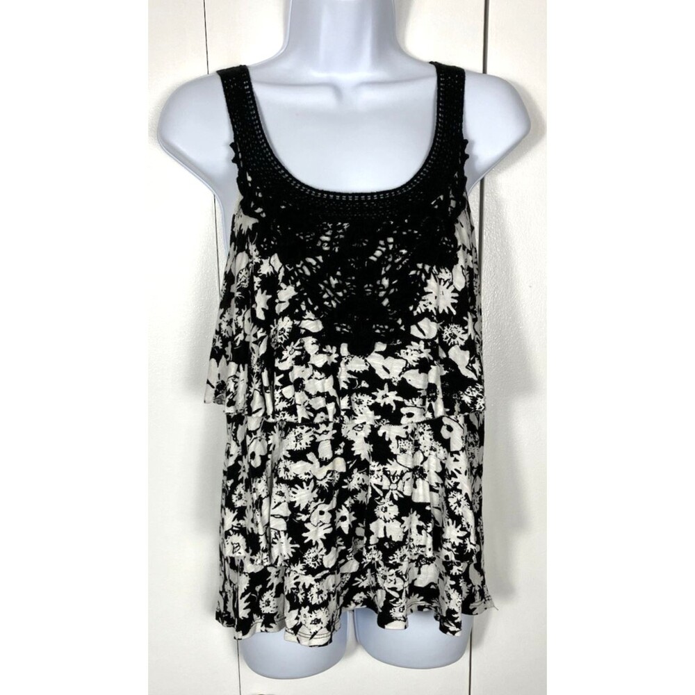 Candies Black & White Layered Tank Top Size XL